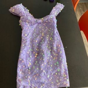 Purple Sparkly Hello Molly Party Dress!